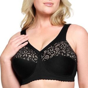 GLAMORISE womens cotton blend MagicLift wirefree unpadded full bust 42G bra NWOT